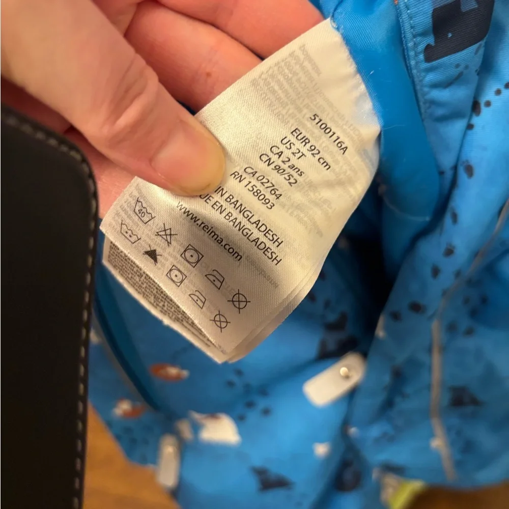 Reima Reimatec Snowsuit 2T Blue Winter One Piece Waterproof Snow Suit